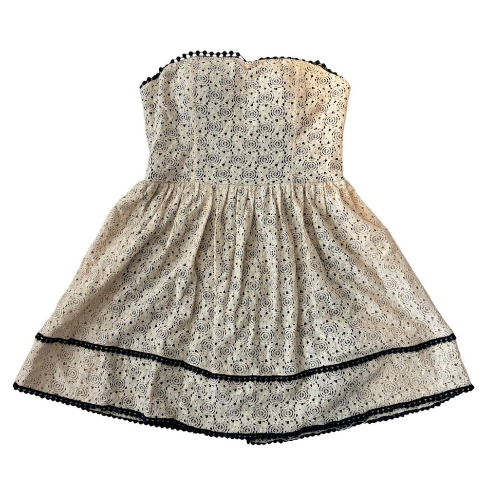 Brand New Sequin Hearts Womens Strapless Lace Dress‎ Cream Size 13 Boho Flirty